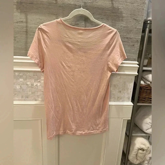 J. Crew medium peach pink beaded embellished tee shirt top - Picture 3 of 6